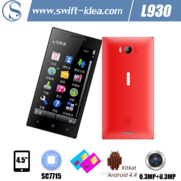4.5 Inch IPS Sc7715 3G Dual SIM Android 4.4 Smart Phone with Four Colors (L930)